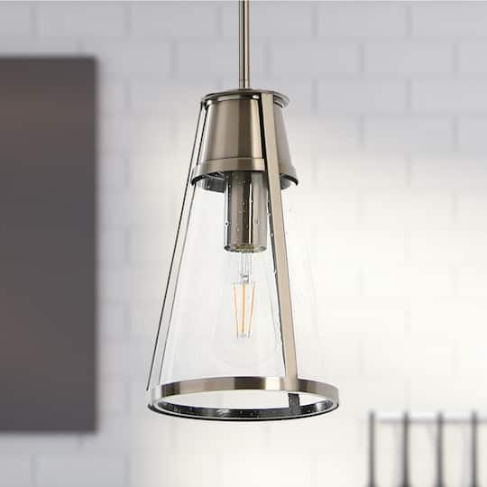 Hello Honey® Robert Stevenson Lighting Jaxon Metal & Seedy Glass Ceiling Light